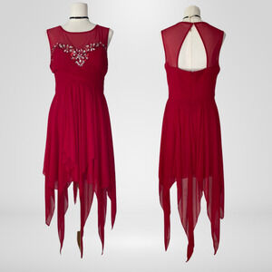 Reign On Womens Y2K Fairy Midi Dress Size 13/14 Whimsigoth Vampy Grunge Hoco